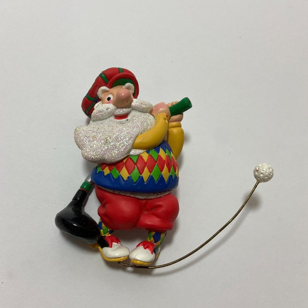 Vintage 1999 Collectable Keepsake Golfer Santa Ornament American Greetings